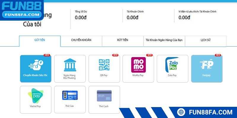 Nạp tiền vào ví cược qua ngân hàng được ưa chuộng hiện nay